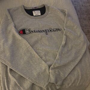 Champion Men's Crewneck Sweater in Gray